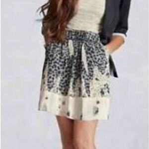 CAbi Bella Leopard Print Mini Skirt 401